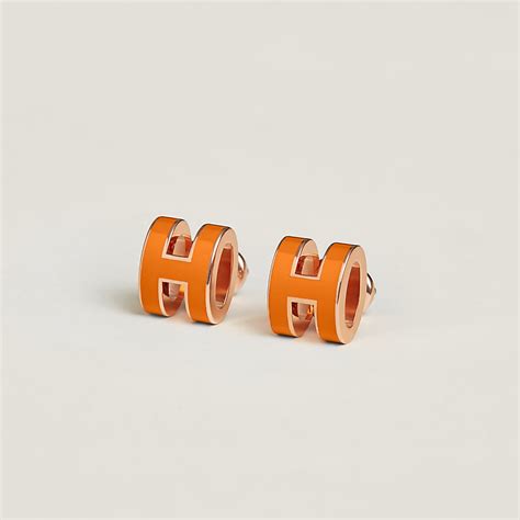 hermes mini pop h earrings|hermes gold lacquer mini pop h.